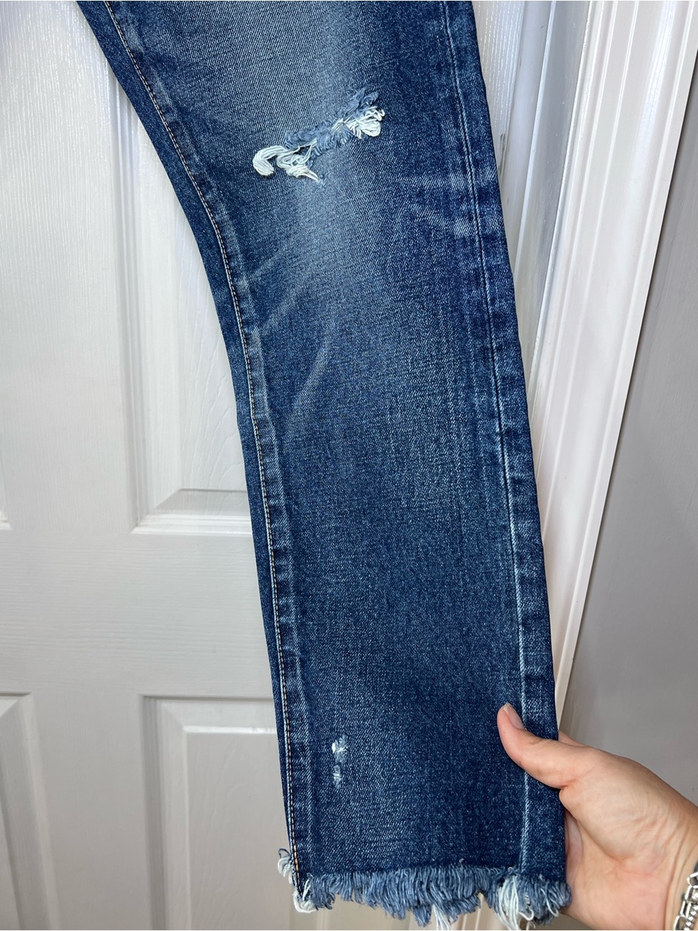 Moussy Vintage Comfort Glendale Skinny Jeans Blue Medium Wash Distressed Size 27 - Picture 4 of 14